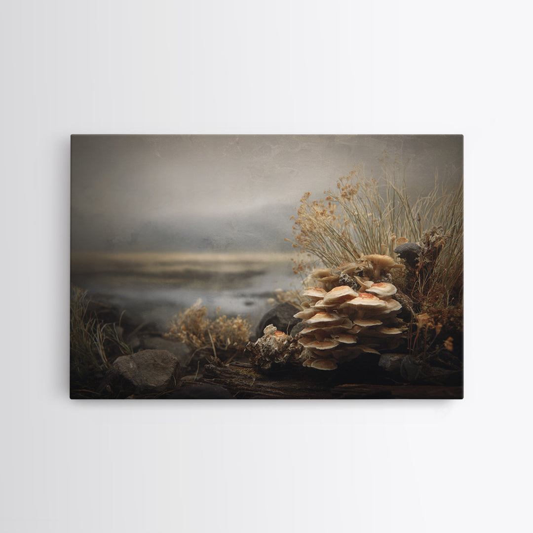 Mushroom Cluster in Enchanted Woodland Canvas Print, Nature Art, Mountain Wall Art, Living Room Decor, Fine Art, Nature, NAT-3x2-11