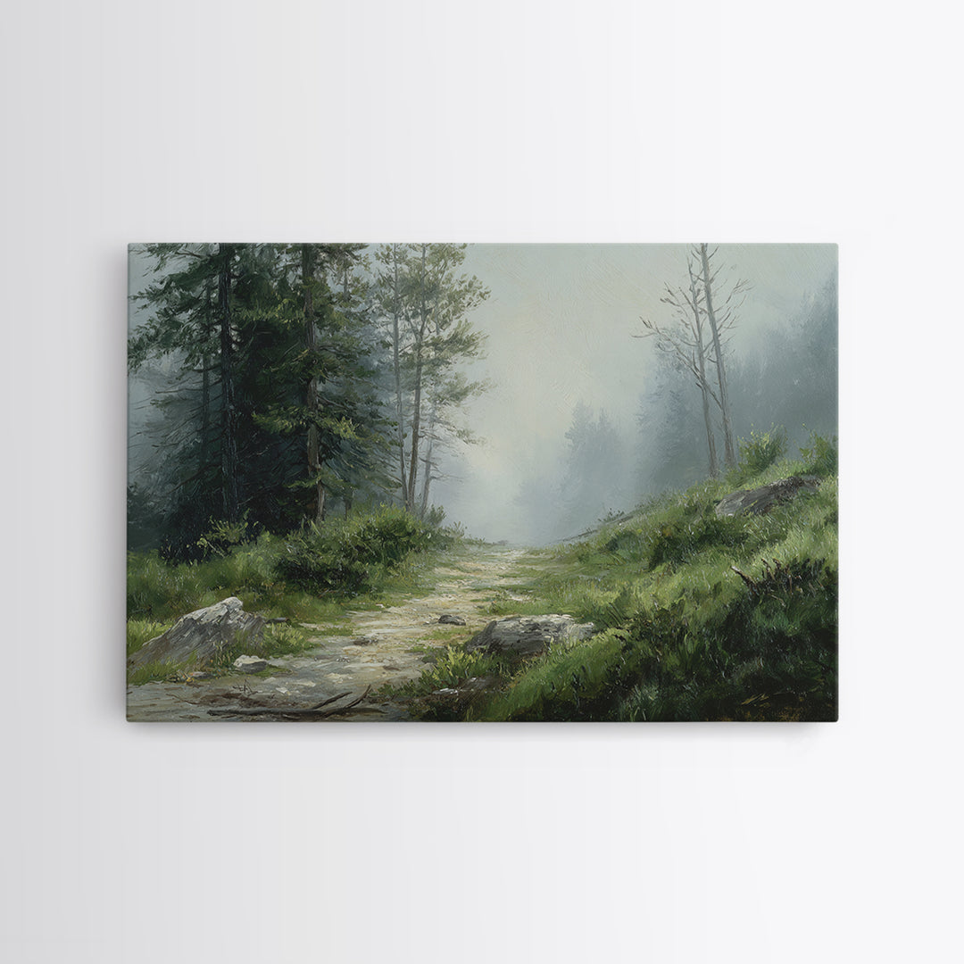 Sunlit Forest Path Canvas Print, Nature Art, Digital Download Art, Living Room Decor, Fine Art, Nature, Luxury Decor, NAT-3x2-29