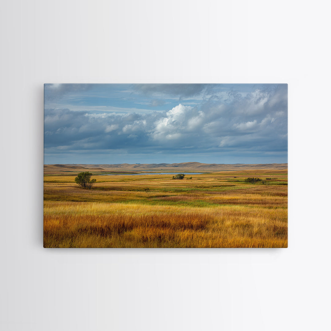 Storm Clouds over a Rolling Prairie Canvas Print, Nature Art, Living Room Decor, Fine Art, Nature, Ocean Art, Bird Wall Art, NAT-3x2-42