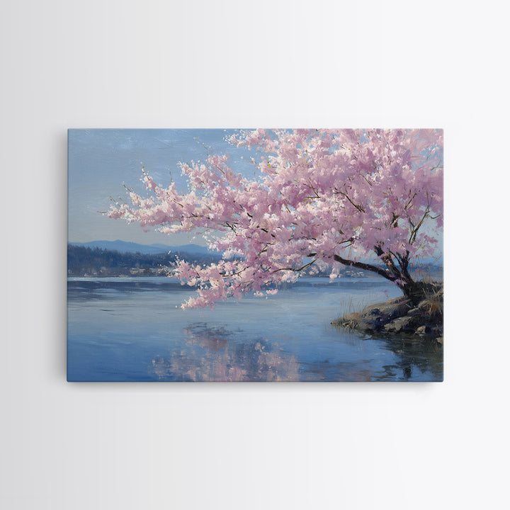Spring Cherry Blossoms Canvas Print, Nature Art, Neutral Decor, Living Room Decor, Fine Art, Nature, Wall Art, Home Decor, NAT-3x2-68
