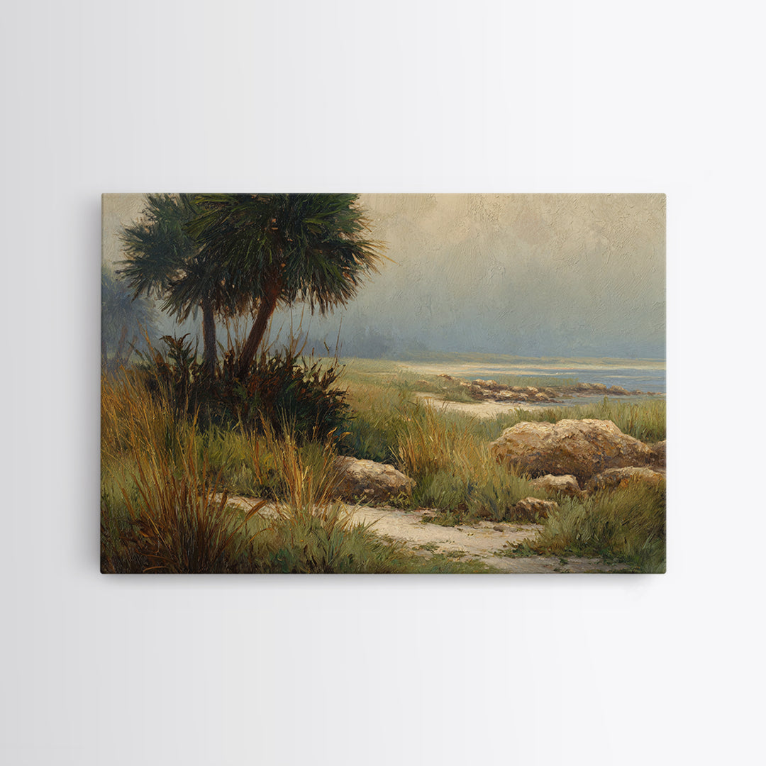 Tropical Jungle Leaves Framed Canvas Print, Nature Art, Mountain Art, Living Room Decor, Watercolor Art, Nature, NAT-3x2-97
