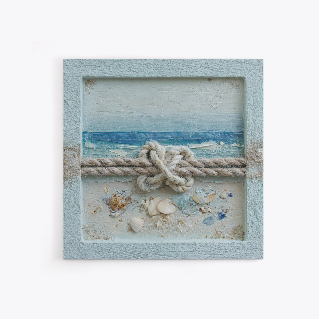 Lobster and Rope Coastal Illustration Framed Canvas Print, Nautical Art, Beach Decor, Coastal Decor, Fine Art, Harbor, NAU-1x1-68