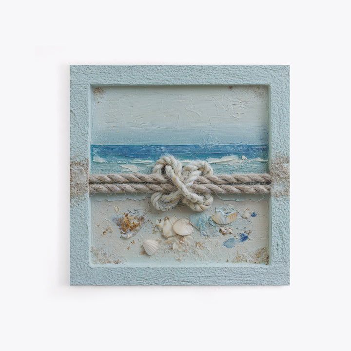 Lobster and Rope Coastal Illustration Framed Canvas Print, Nautical Art, Beach Decor, Coastal Decor, Fine Art, Harbor, NAU-1x1-68