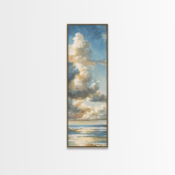 Stormy Cloudscape over Open Ocean Canvas Print, Nautical Art, Nautical Decor, Coastal Decor, Oil Painting, Harbor, NAU-1x3-33