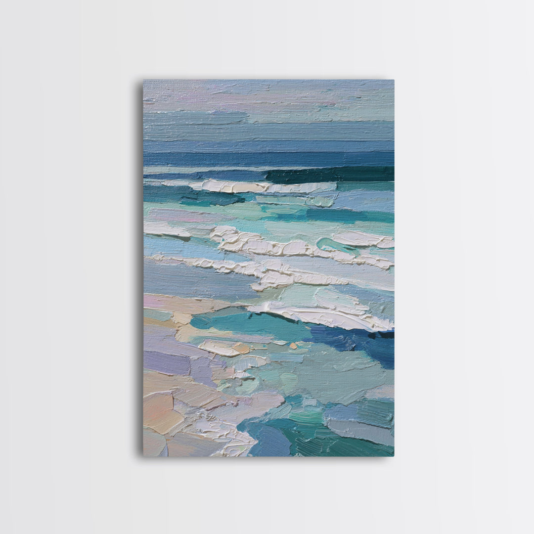 Porthole View of Waves and Moon Framed Canvas Print, Nautical Art, Minimalist Decor, Coastal Decor, Fine Art, Harbor, NAU-2x3-6