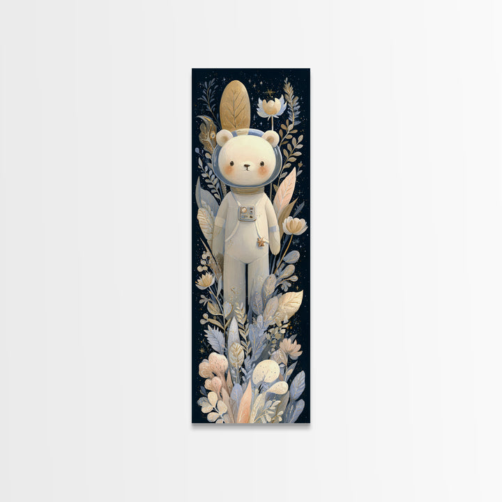 Little Astronaut Bear Canvas Print, Nursery Decor, Wall, Oil Painting, Nursery, Nursery Wall Decals, Woodland Nursery, NDE-1x3-27