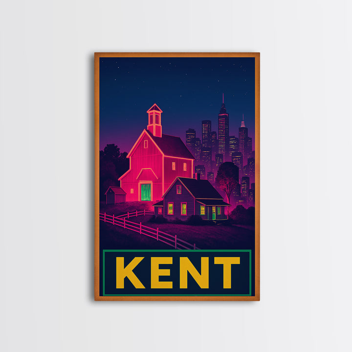 Kent Washington Travel Poster, Canvas Print, Cyberpunk Style City Art, Kent Art Print, City Art Print, Fine Art Print, Travel Art Print