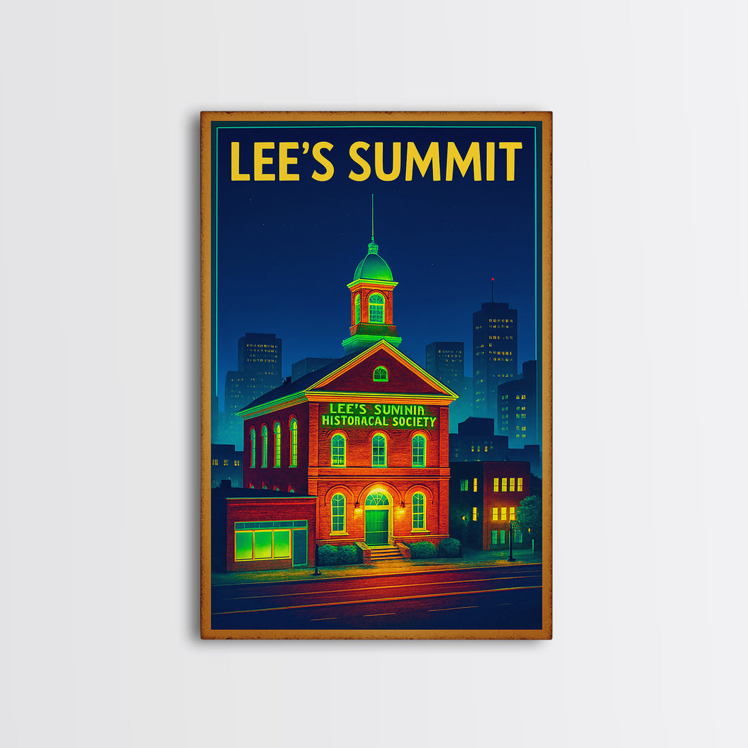 Lee'S Summit Travel Poster, Canvas Print, Electric Night Poster Art, Lee'S Summit Art Print, Travel Art Print, Gift For Travelers