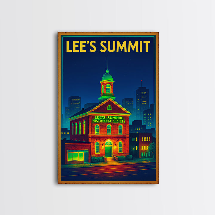 Lee'S Summit Travel Poster, Canvas Print, Electric Night Poster Art, Lee'S Summit Art Print, Travel Art Print, Gift For Travelers