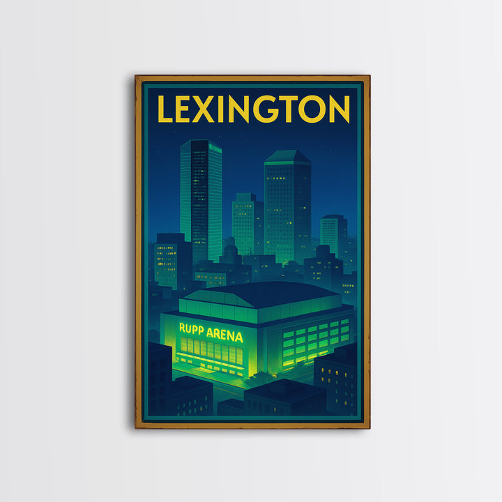 Lexington Travel Poster, Canvas Print, Electric Night Poster Art, Lexington City Art, Eclectic Wall Decor, Travel Poster Set, Home Decor