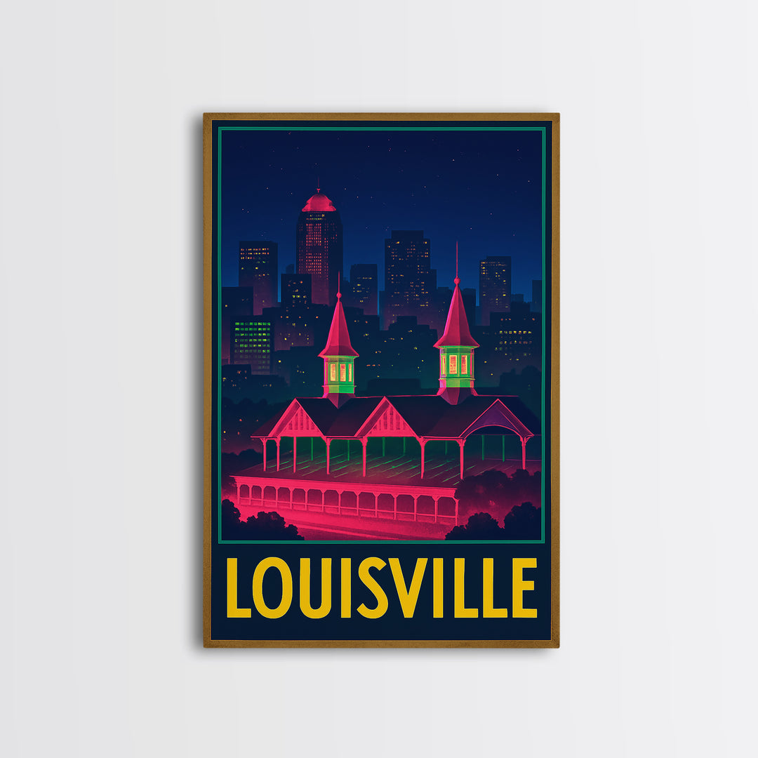 Louisville Kentucky Travel Poster, Canvas Print, Electric Night Poster Art, Louisville Travel Art, Vintage Travel Print, Travel Art Print