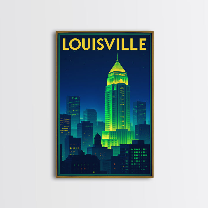 Louisville Travel Poster, Canvas Print, Cyberpunk Style City Art, Louisville Poster Print, City Travel Prints, City Art Print, Design 2