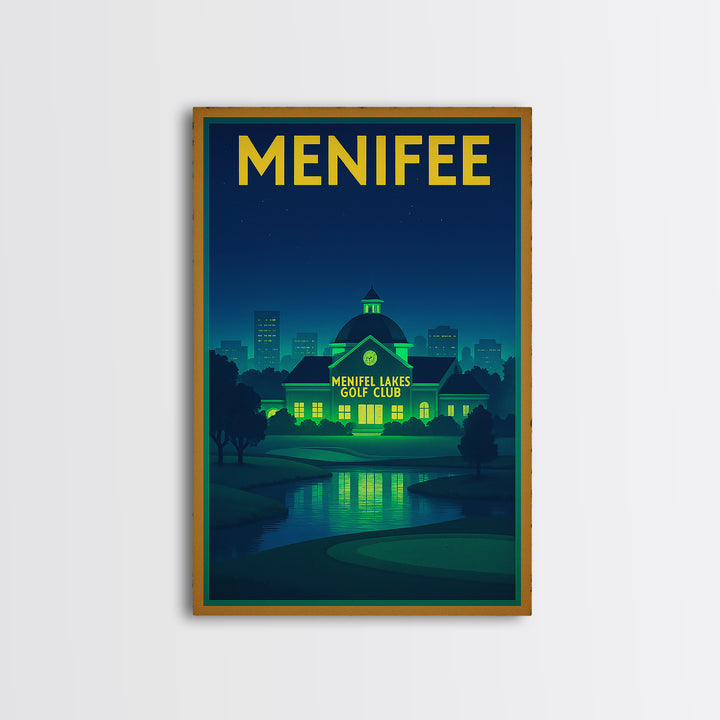 Menifee Travel Poster, Framed Canvas Print, Cyberpunk Style City Art, Menifee City Art, Travel Wall Art, Travel Poster Set, Travel Posters