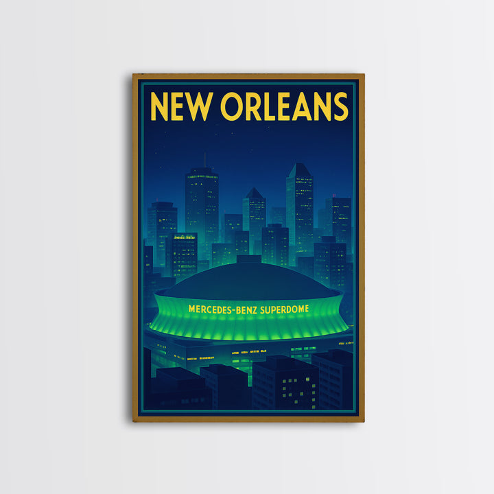 New Orleans Travel Poster, Framed Canvas Print, Cyberpunk Style City Art, New Orleans Poster Print, Travel Poster Set, City Travel Prints