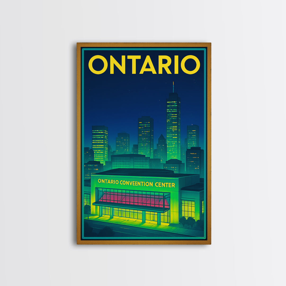 Ontario Travel Poster, Canvas Print, Retro Neon Travel Art, Ontario Travel Art, Travel Poster Art, Vintage Travel Art, Vintage City Poster