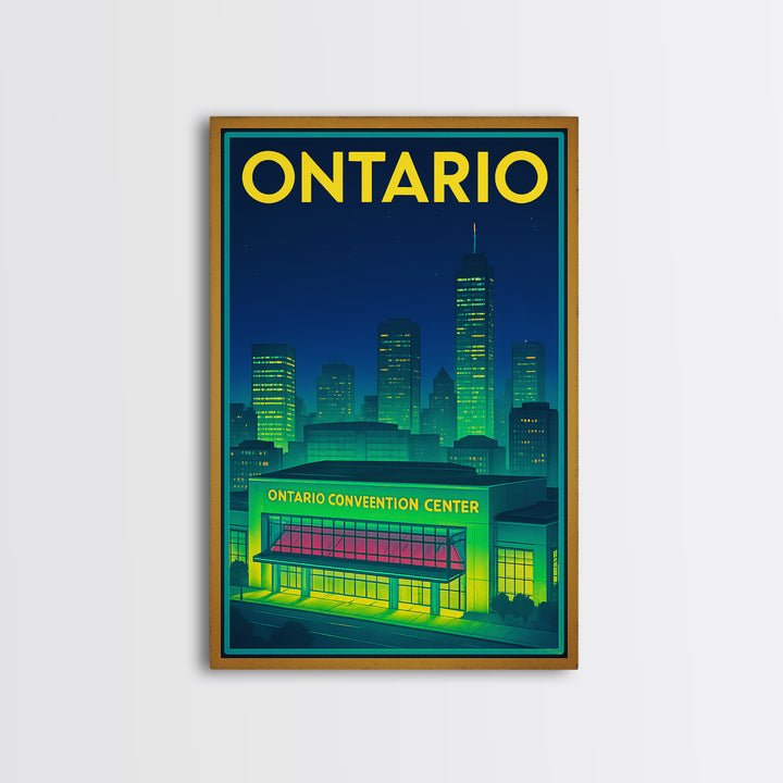 Ontario Travel Poster, Canvas Print, Retro Neon Travel Art, Ontario Travel Art, Travel Poster Art, Vintage Travel Art, Vintage City Poster