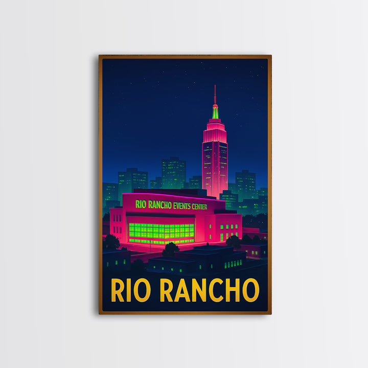 Rio Rancho New Mexico Travel Poster, Canvas Print, Cyberpunk Style City Art, Rio Rancho Art Print, Travel Wall Decor, Eclectic Wall Decor