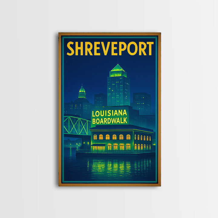 Shreveport Travel Poster, Canvas Print, Cyberpunk Style City Art, Shreveport Art Print, City Travel Prints, Travel Poster Set, Design 2