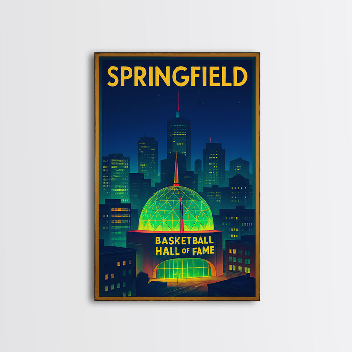 Springfield Travel Poster, Canvas Print, Cyberpunk Style City Art, Springfield Poster Print, City Art Print, Living Room Wall Art