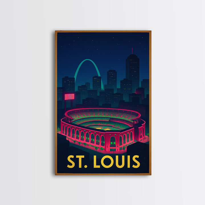 St Louis Missouri Travel Poster, Framed Canvas Print, Cyberpunk Style City Art, St Louis Travel Art, Fine Art Print, City Travel Prints