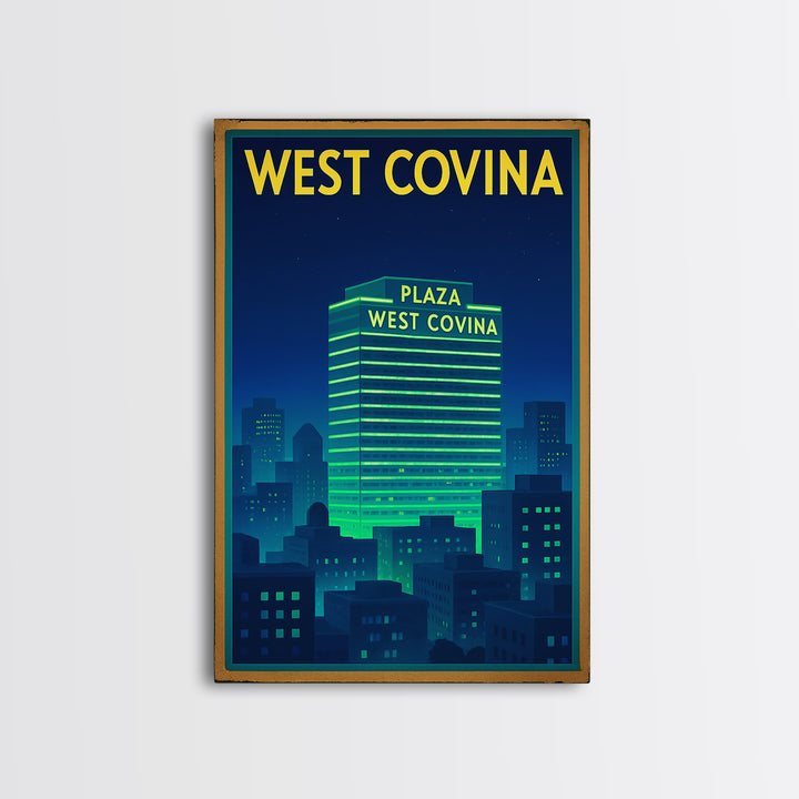 West Covina Travel Poster, Canvas Print, Cyberpunk Style City Art, West Covina City Art, Travel Poster Set, Travel Wall Art, Poster Print