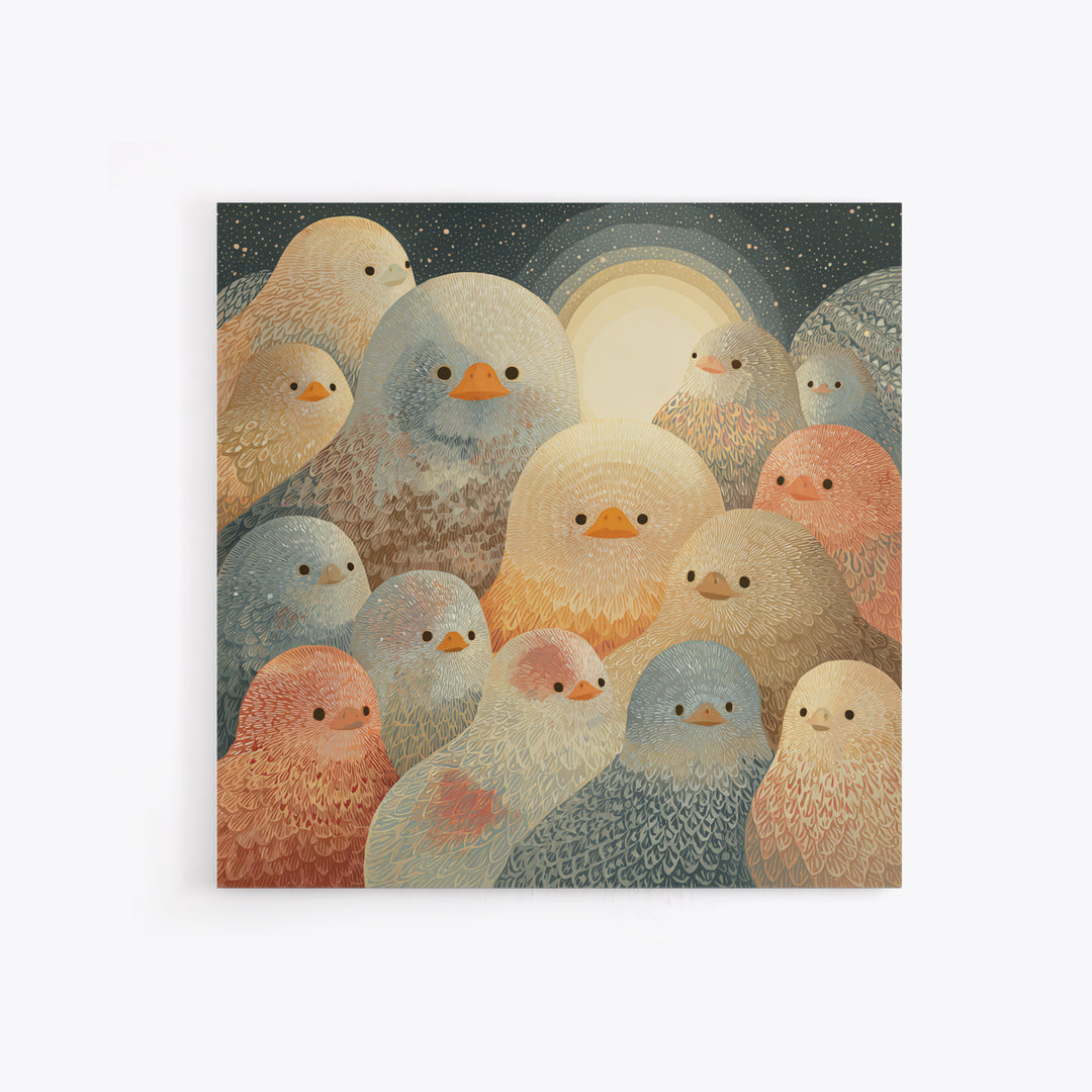 Ducklings Following a Mother Duck Canvas Print, Nursery Art, Playroom Wall Decor, Nursery Decor, Nursery, Modern Decor, NUR-1x1-14