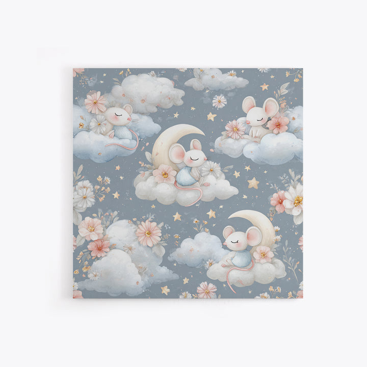Ballet Mouse in Storybook Style Canvas Print, Nursery Art, Wall Hangings, Nursery Decor, Nursery, Digital Download Art, NUR-1x1-20