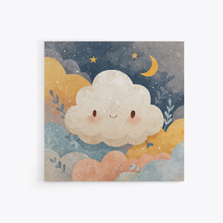 Moon and Stars Framed Canvas Print, Nursery Art, Girl Nursery Decor, Nursery Decor, Fine Art, Nursery, Kids Room Art, NUR-1x1-27