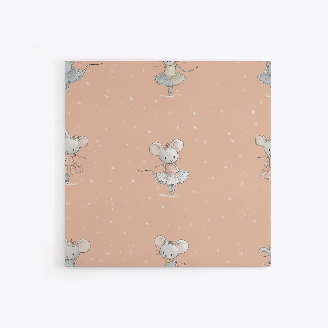 Ballet Mouse in Storybook Style Framed Canvas Print, Nursery Art, Nursery Wall Decor, Nursery Decor, Fine Art, Nursery, NUR-1x1-44