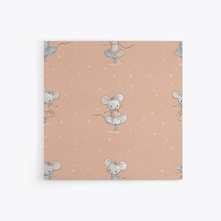 Ballet Mouse in Storybook Style Framed Canvas Print, Nursery Art, Nursery Wall Decor, Nursery Decor, Fine Art, Nursery, NUR-1x1-44