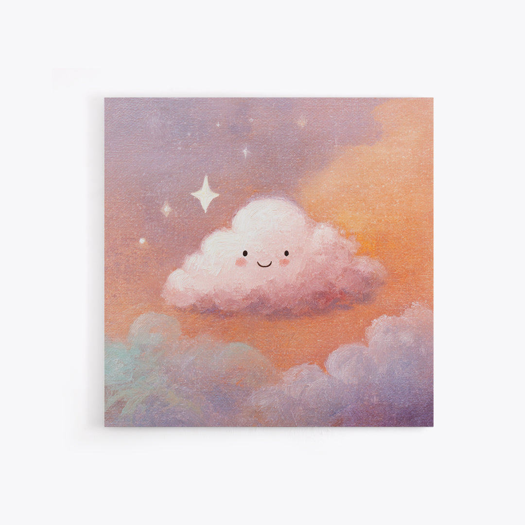 Moon and Stars Framed Canvas Print, Nursery Art, Dinosaur Wall Art, Nursery Decor, Oil Painting, Nursery, Room Decor, NUR-1x1-51