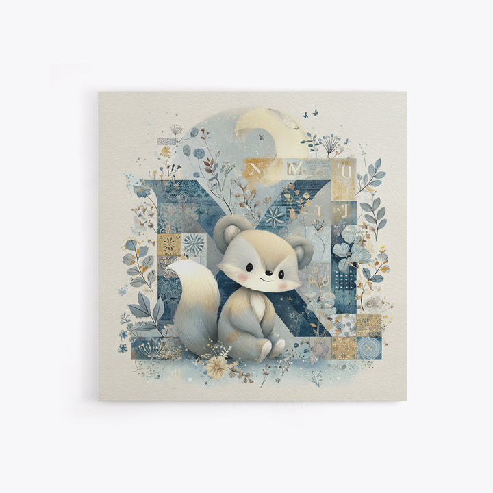 Animal Alphabet Scene Without Readable Letters Framed Canvas Print, Nursery Art, Fine Art Print, Nursery Decor, Nursery, NUR-1x1-83
