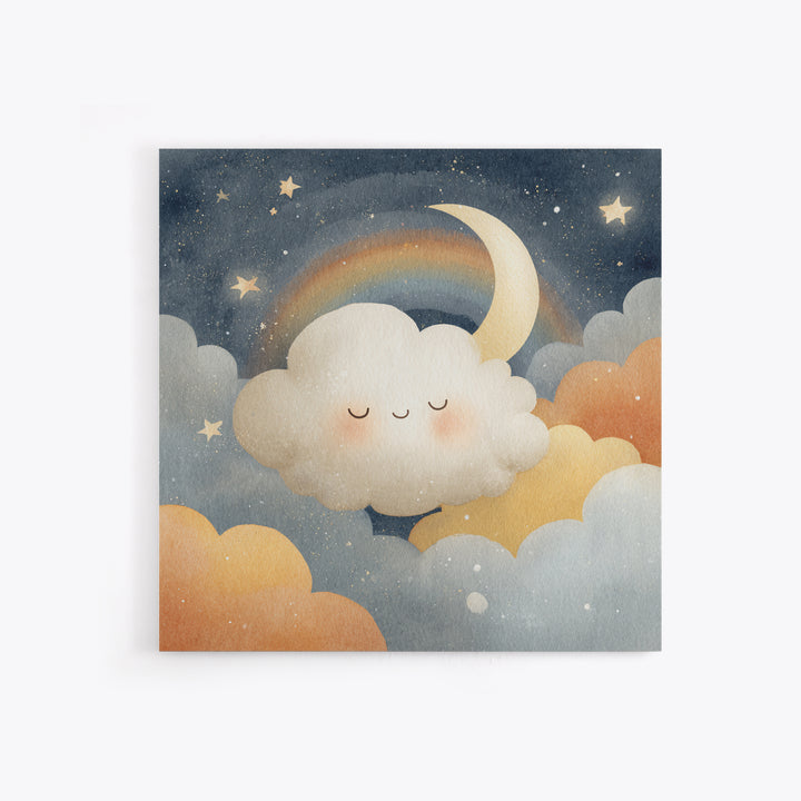 Moon and Stars Canvas Print, Nursery Art, Wall Art, Nursery Decor, Fine Art, Nursery, Nursery Prints, Playroom Decor, NUR-1x1-99