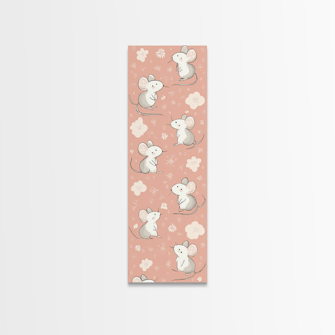 Ballet Mouse in Storybook Style Canvas Print, Nursery Art, Textured Painting, Nursery Decor, Fine Art, Nursery, Wall Art Print, NUR-1x3-32