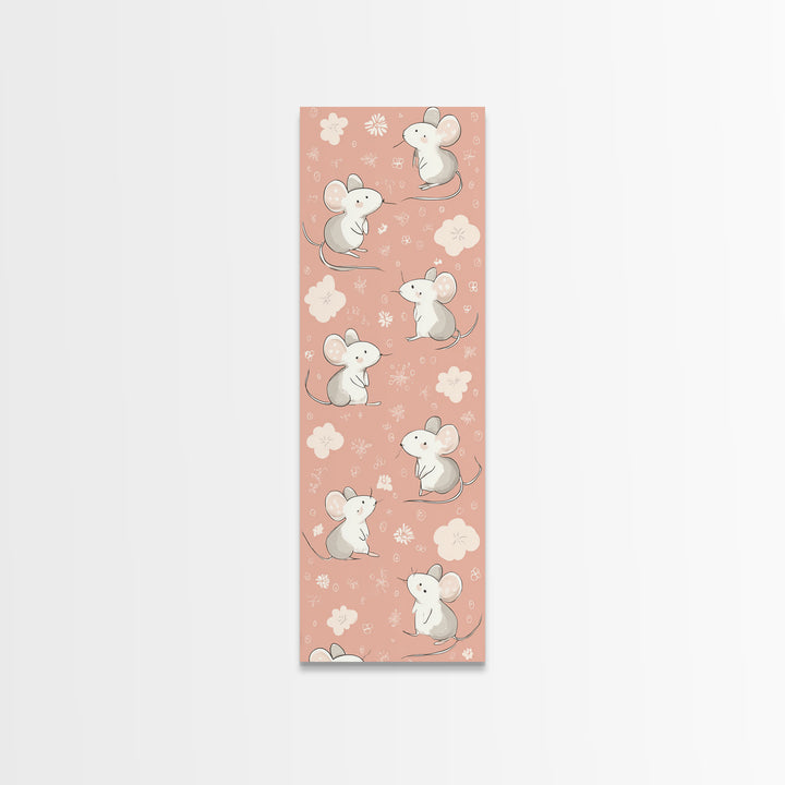 Ballet Mouse in Storybook Style Canvas Print, Nursery Art, Textured Painting, Nursery Decor, Fine Art, Nursery, Wall Art Print, NUR-1x3-32