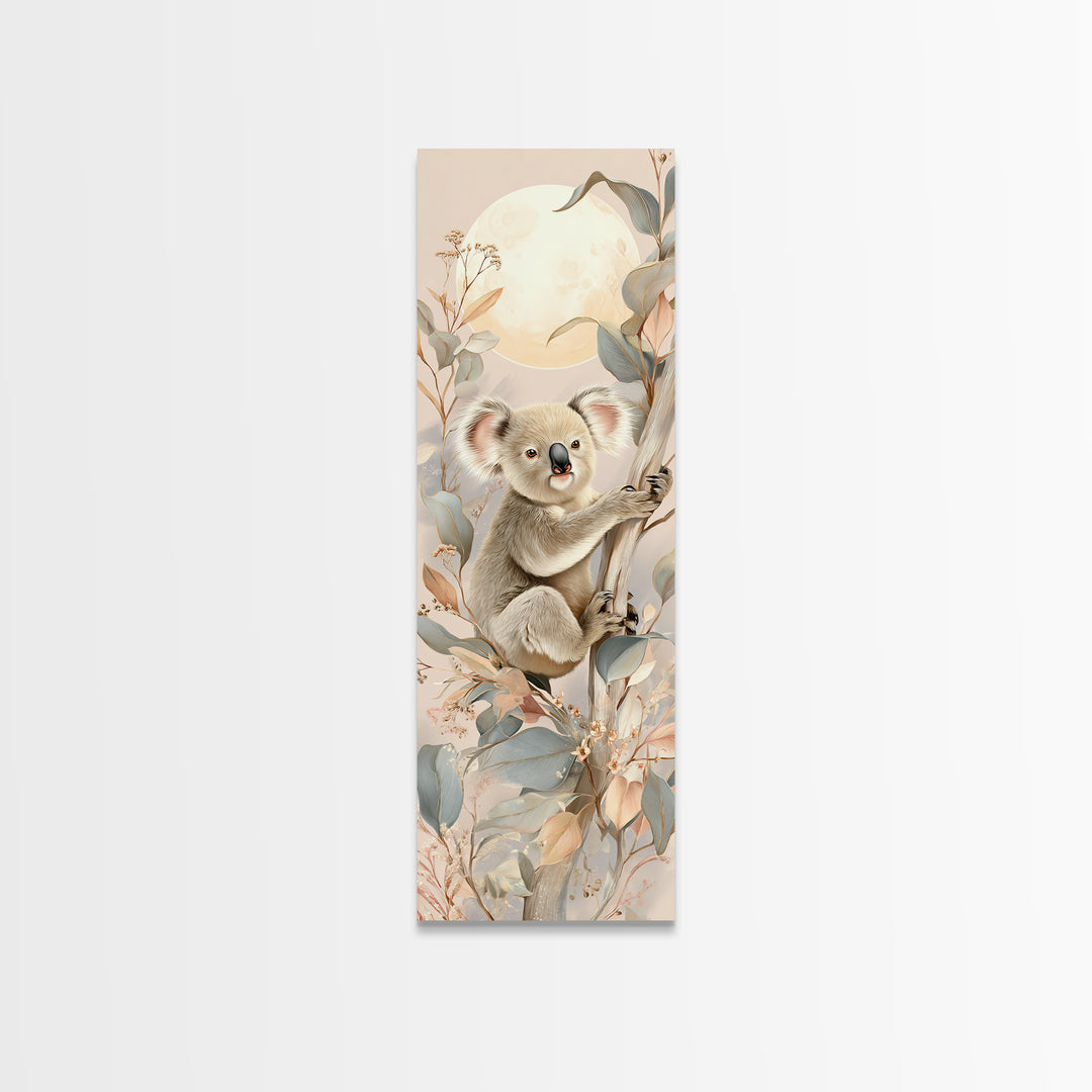 Sleeping Koala on Eucalyptus Branch Canvas Print, Nursery Art, Kids Room Art, Nursery Decor, Fine Art, Nursery, NUR-1x3-97