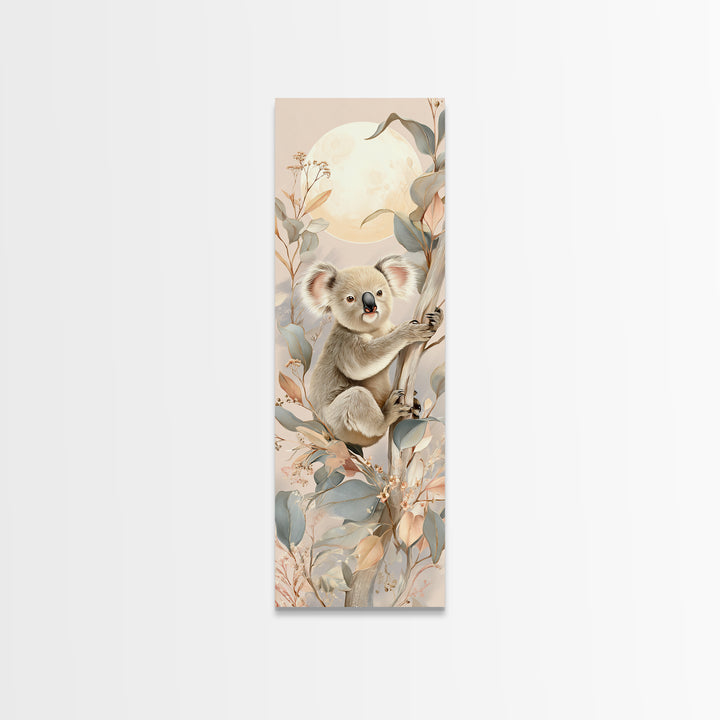 Sleeping Koala on Eucalyptus Branch Canvas Print, Nursery Art, Kids Room Art, Nursery Decor, Fine Art, Nursery, NUR-1x3-97