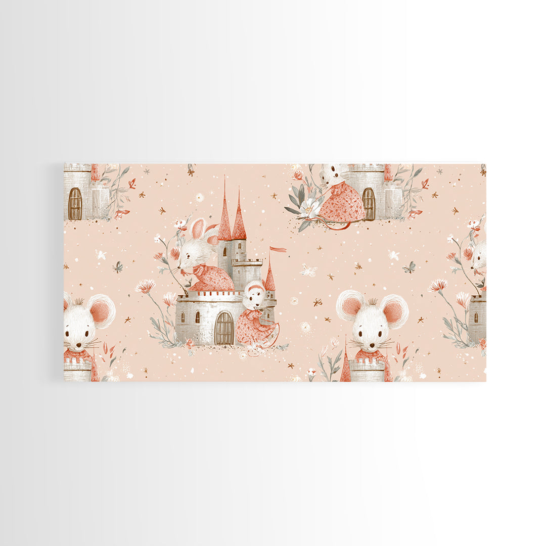 Ballet Mouse in Storybook Style Framed Canvas Print, Nursery Art, Nursery Prints, Nursery Decor, Nursery, Kids Wall Decor, NUR-2x1-88