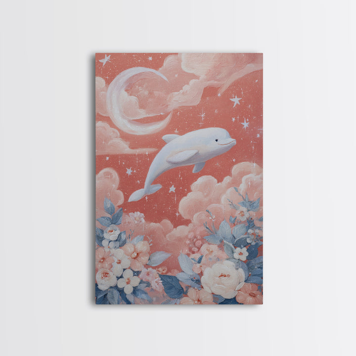 Friendly Ocean Creatures Framed Canvas Print, Nursery Art, Gallery Decor, Nursery Decor, Fine Art, Nursery, Wall Art, NUR-2x3-56