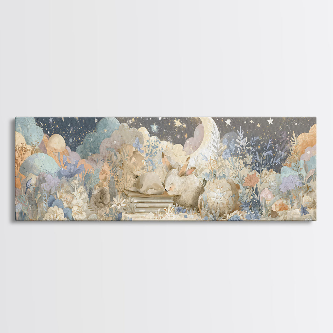 Animal Alphabet Scene Without Readable Letters Framed Canvas Print, Nursery Art, Boho Decor, Nursery Decor, Fine Art, Nursery, NUR-3x1-27