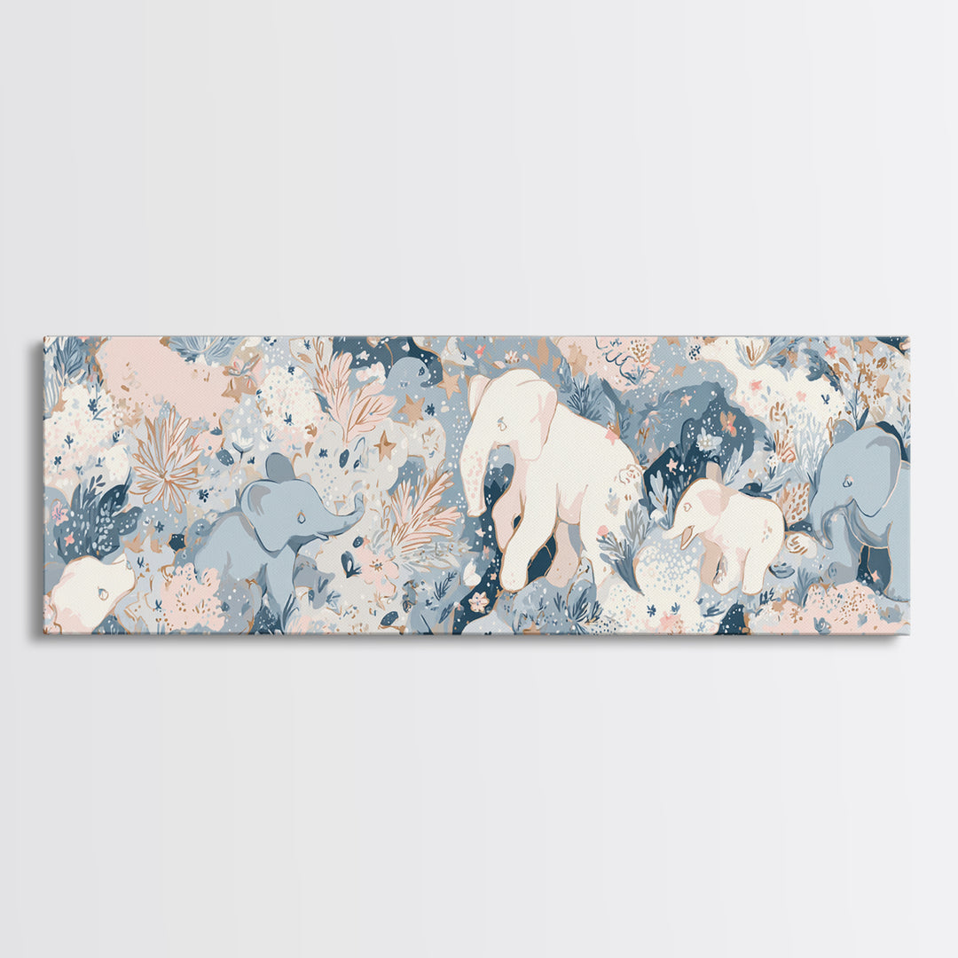 Pastel Jungle Animals Canvas Print, Nursery Art, Nursery Wall Art, Nursery Decor, Abstract Art, Nursery, Woodland Nursery, NUR-3x1-34