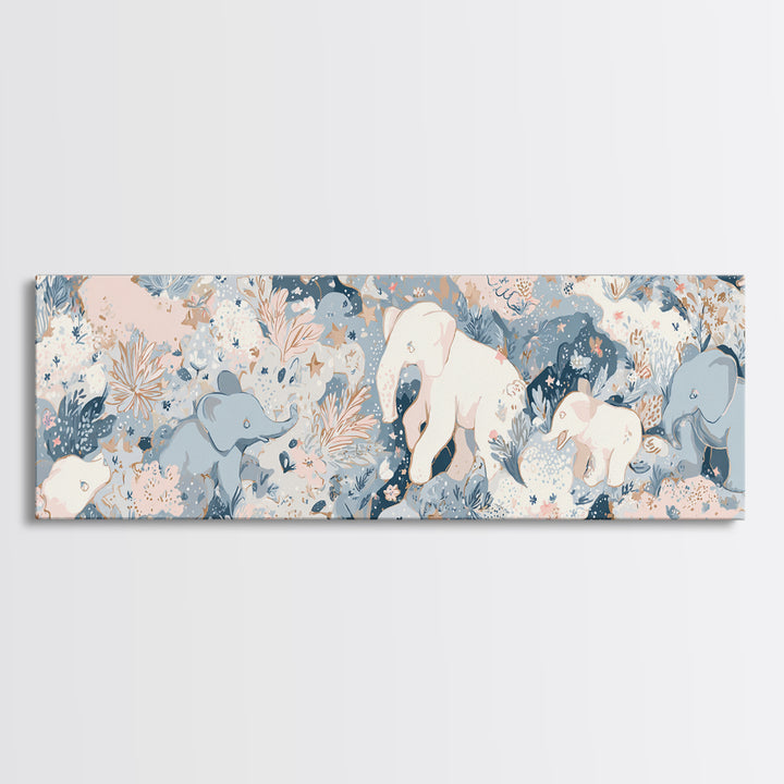 Pastel Jungle Animals Canvas Print, Nursery Art, Nursery Wall Art, Nursery Decor, Abstract Art, Nursery, Woodland Nursery, NUR-3x1-34