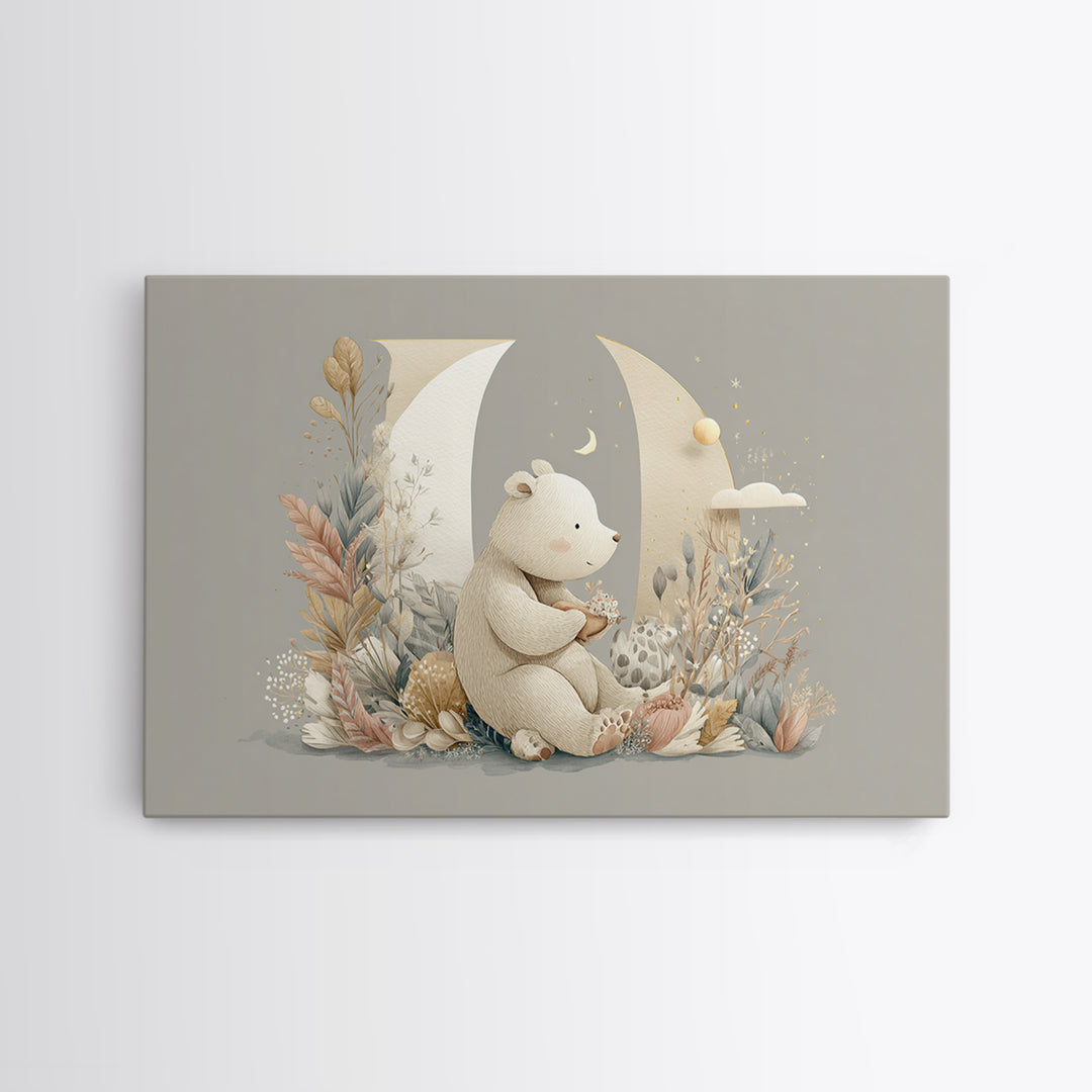 Animal Alphabet Scene Without Readable Letters Framed Canvas Print, Nursery Art, Nursery, Nursery Decor, Fine Art, Nursery, NUR-3x2-15