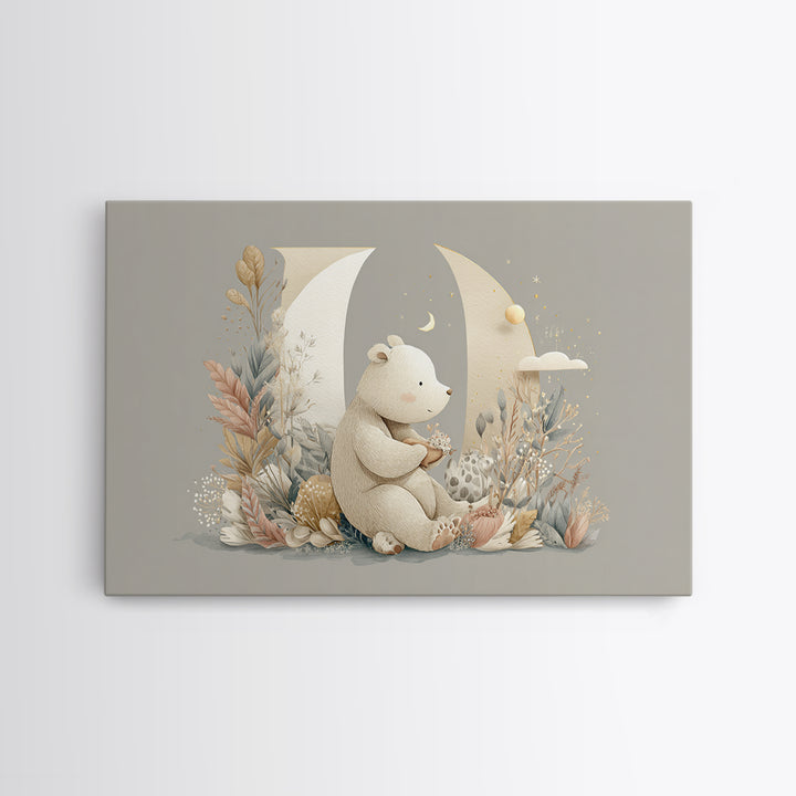 Animal Alphabet Scene Without Readable Letters Framed Canvas Print, Nursery Art, Nursery, Nursery Decor, Fine Art, Nursery, NUR-3x2-15