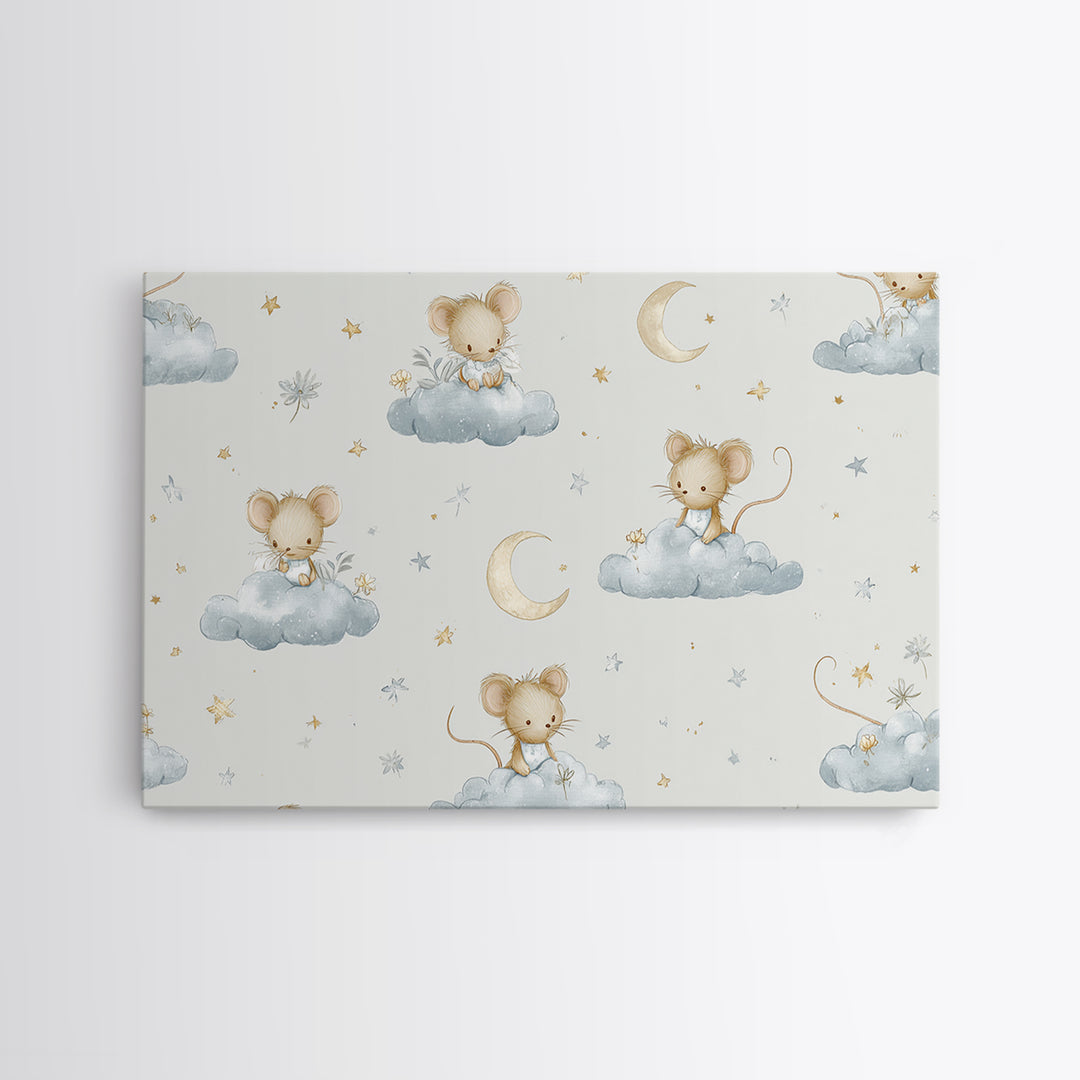 Ballet Mouse in Storybook Style Framed Canvas Print, Nursery Art, Luxury Decor, Nursery Decor, Nursery, Nursery Wall Art, NUR-3x2-96