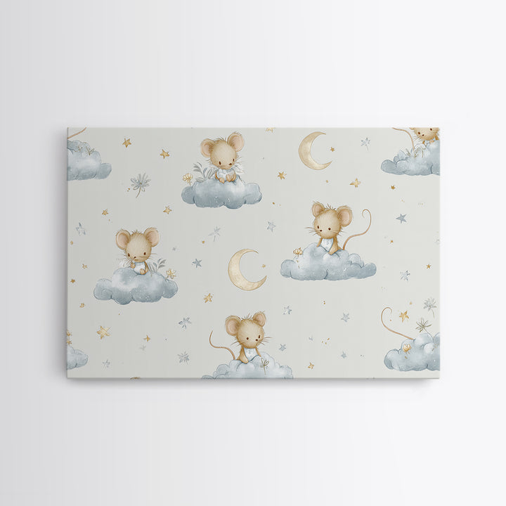 Ballet Mouse in Storybook Style Framed Canvas Print, Nursery Art, Luxury Decor, Nursery Decor, Nursery, Nursery Wall Art, NUR-3x2-96