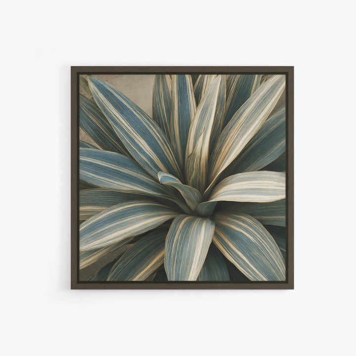 Desk Plant Botanical Closeup Framed Canvas Print, Office Art, Ai Art, Office Decor, Watercolor Art, Focus, Trendy Wall Art, OFF-1x1-64