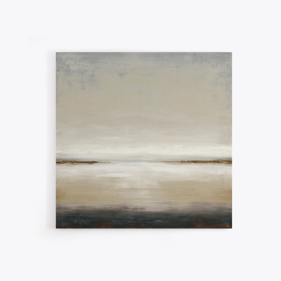 Dignified Neutral Landscape Framed Canvas Print, Office Art, Digital Wall Art, Office Decor, Oil Painting, Focus, OFF-1x1-7