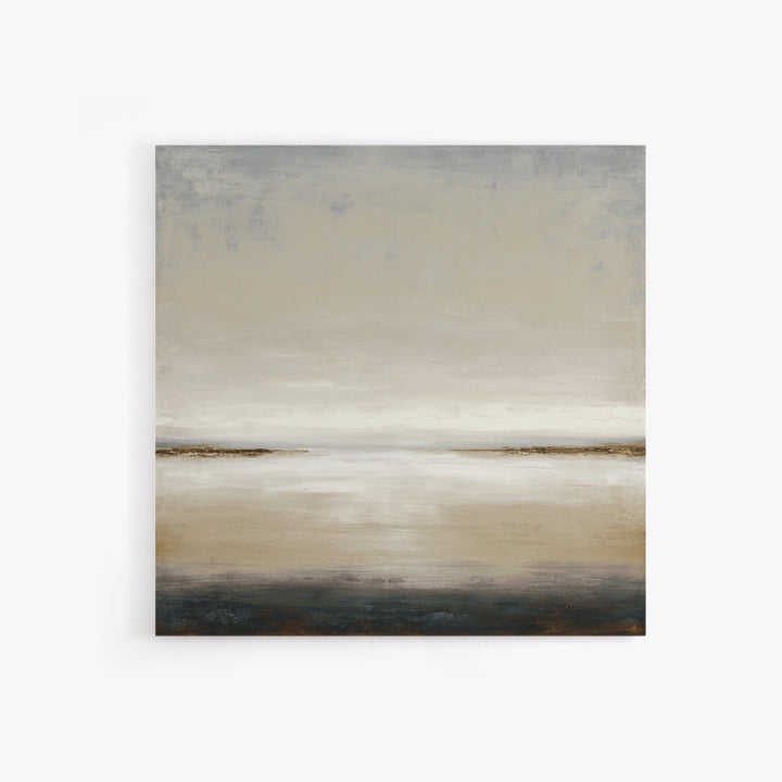 Dignified Neutral Landscape Framed Canvas Print, Office Art, Digital Wall Art, Office Decor, Oil Painting, Focus, OFF-1x1-7