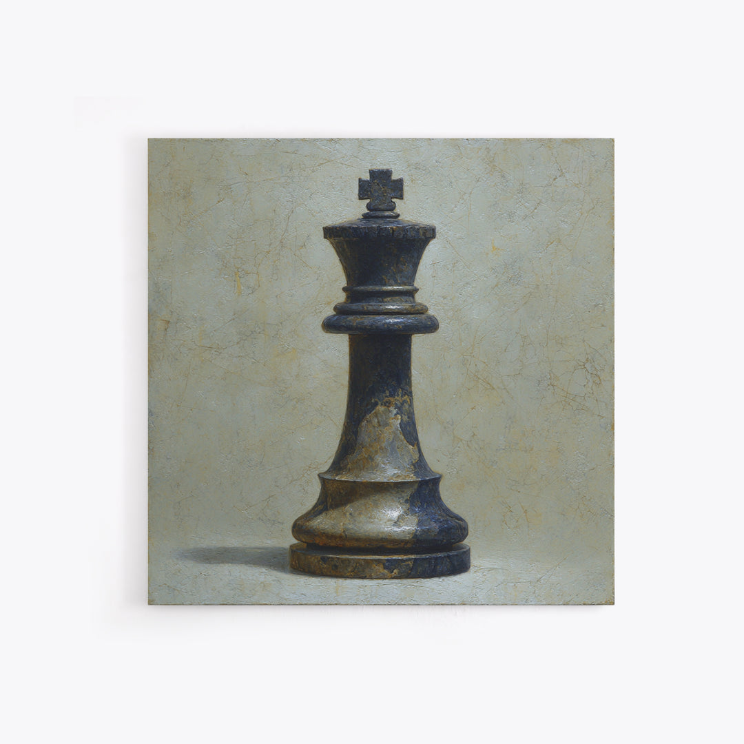 Minimal Chess Piece Still Life Canvas Print, Office Art, Boho Decor, Office Decor, Fine Art, Focus, Digital Art, Pet Portrait, OFF-1x1-85